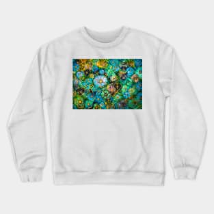 Floral abstract turquoise Crewneck Sweatshirt